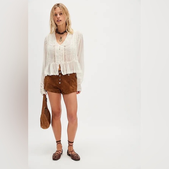 Free People Tops - FP 1 Elodie Elegant Cream Button-Down Blouse